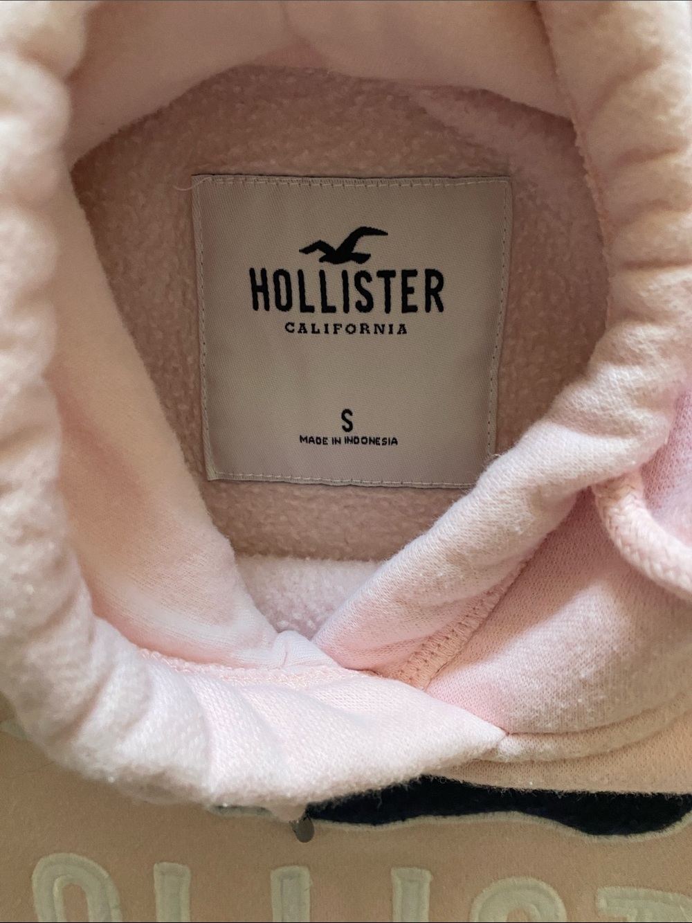 Hollister Pink Hoodie with Navy Logo - Picture 3 of 3